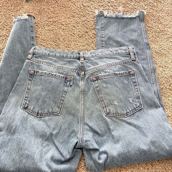 3x1 Women's size 27 The Austin Crop Sulfur Nlue Ankle Distressed Jeans - Picture 4 of 4